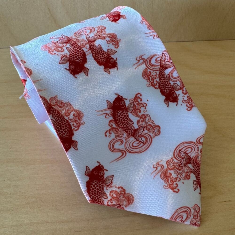 Handmade Koi Fish Necktie – Novelty Tie – Japanese Inspired Men’s Accessory